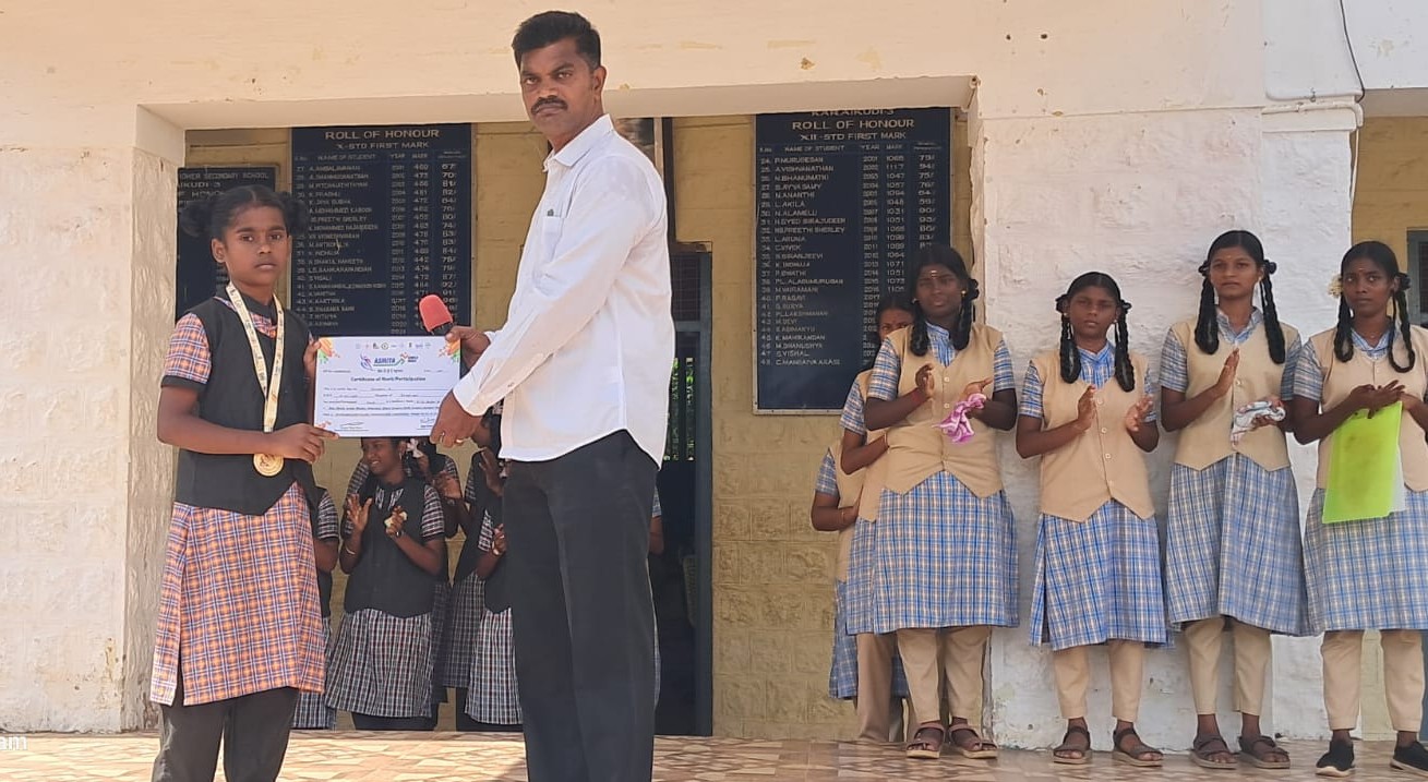 We are proud to inform that our student A. RITHIKA, VI B won Gold medal in the "The Khelo India Wushu Women's State League"in U -12 Below 30kg ( Sanshou) held at Ten kasi on 31st August 2025.
