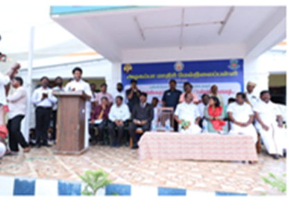 The Honourable Minister for School Education of Tamil Nadu delivered an inspiring address to the students, offering them valuable guidance and words of encouragement.